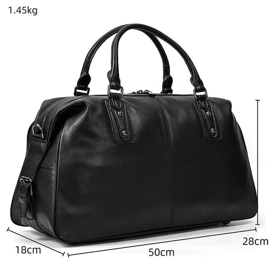 Black Leather Holdall | Zion
