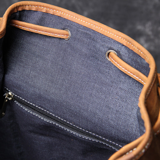 Jeffrey - Durable Classic Leather Knapsack