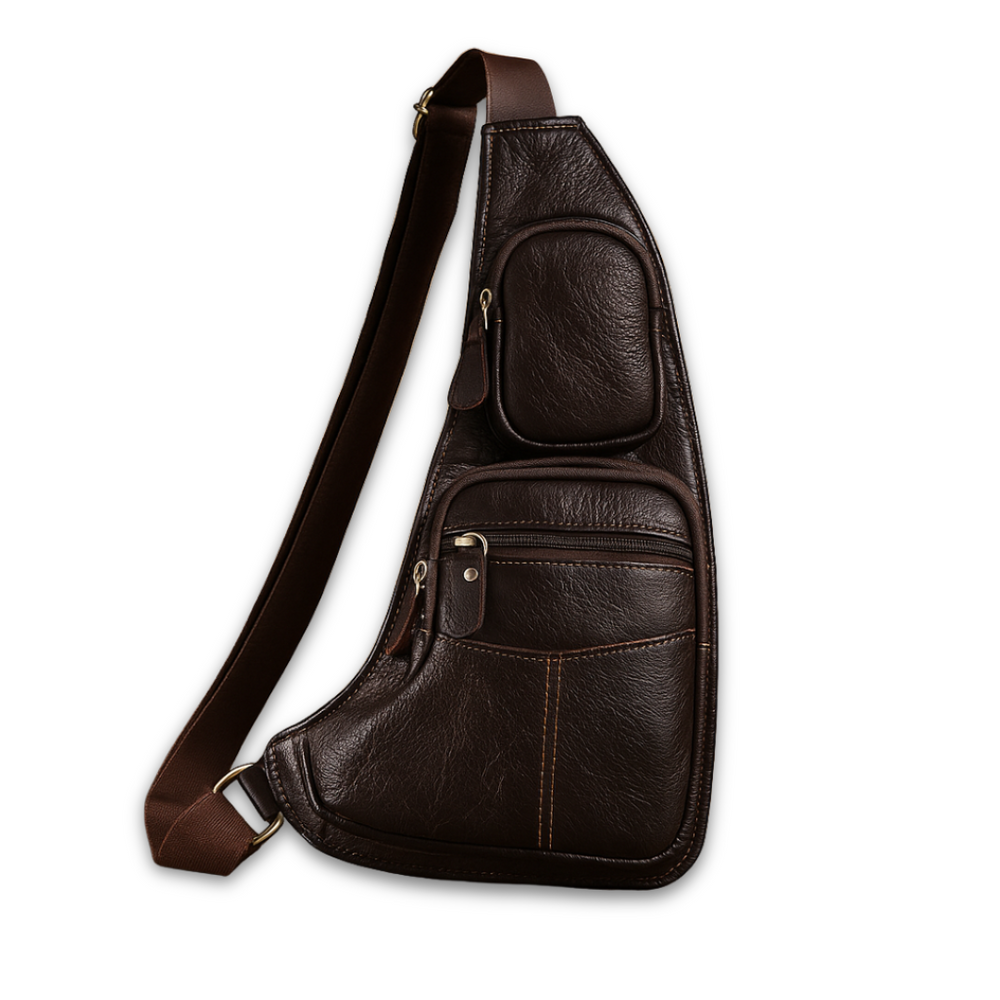 Adjustable Vintage Leather Sling Bag | Vance
